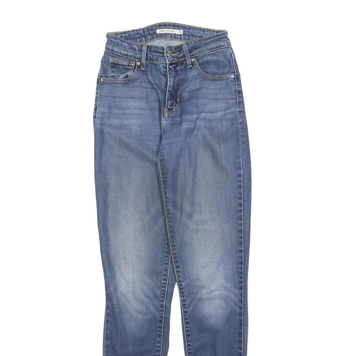 LEVI'S 721 Womens Slim Blue Denim Medium W23 L32 Slim Fit Zip Jeans