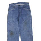 DICKIES Mens Regular Blue Denim Medium Fit Jeans W30 L28 Workwear Cargo Zip