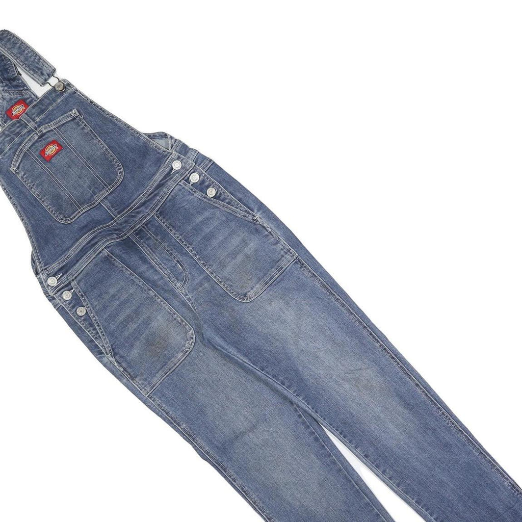 DICKIES Womens Blue Denim Cotton Relaxed Fit Dungarees S W26 L30 Classic