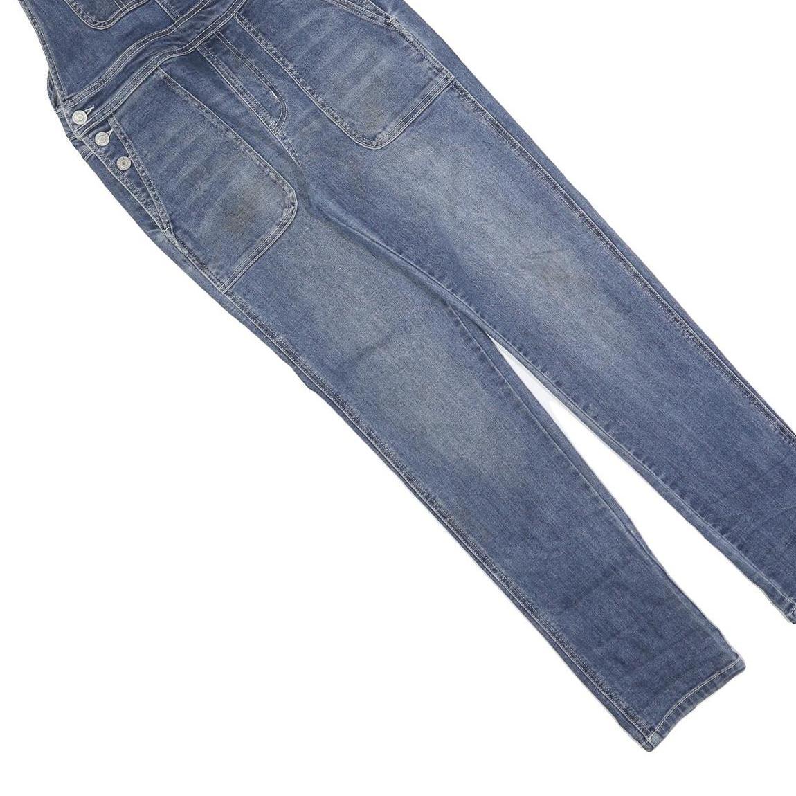 DICKIES Womens Blue Denim Cotton Relaxed Fit Dungarees S W26 L30 Classic