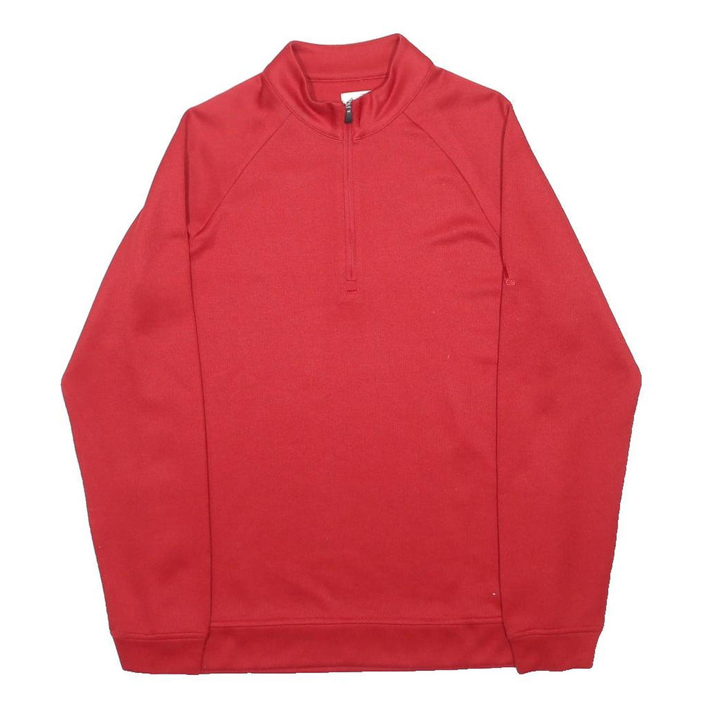 ADIDAS Mens Red Half Zip Sweatshirt M Sportswear Training Pullover