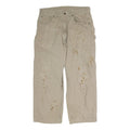 CARHARTT Mens Relaxed Beige Denim Jeans W36 L30 Workwear Cotton Zip Closure
