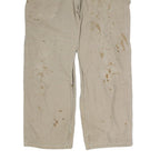 CARHARTT Mens Relaxed Beige Denim Jeans W36 L30 Workwear Cotton Zip Closure