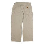 CARHARTT Mens Relaxed Beige Denim Jeans W36 L30 Workwear Cotton Zip Closure