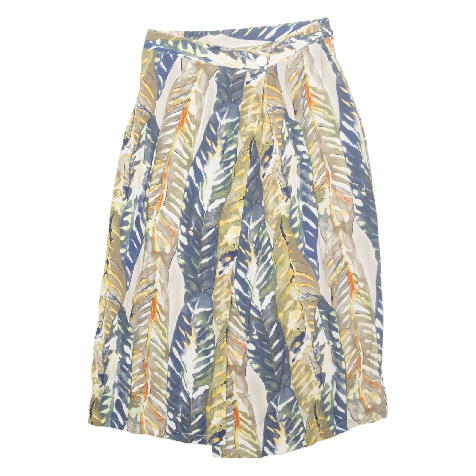 Womens Straight Skirt Beige Long Crazy Pattern UK 12