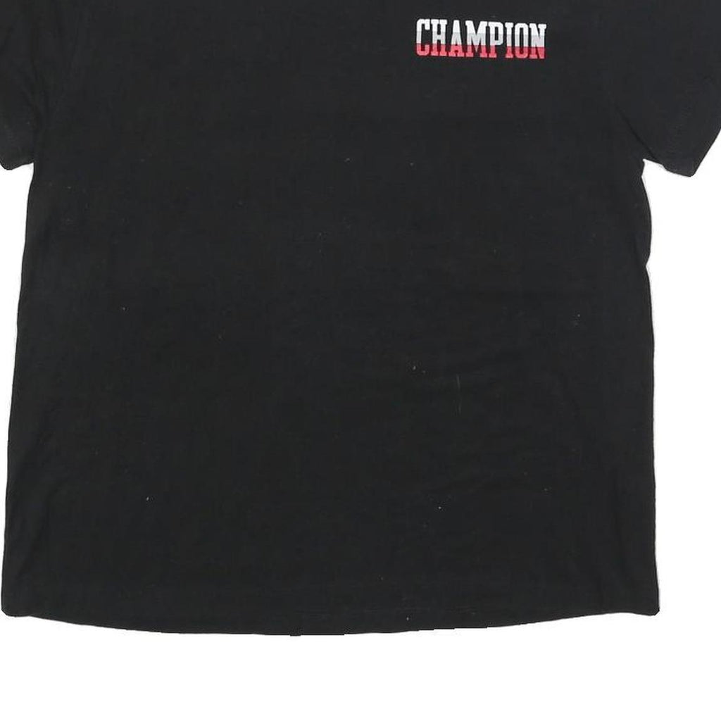 CHAMPION Womens Black Graphic T-Shirt L Short Sleeve Crew Neck Sportswear