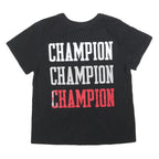 CHAMPION Womens Black Graphic T-Shirt L Short Sleeve Crew Neck Sportswear