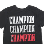 CHAMPION Womens Black Graphic T-Shirt L Short Sleeve Crew Neck Sportswear