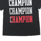 CHAMPION Womens Black Graphic T-Shirt L Short Sleeve Crew Neck Sportswear