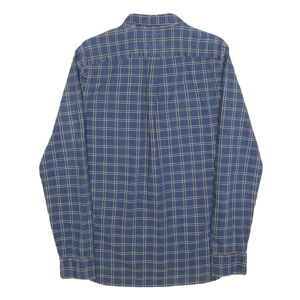 LEVI'S Mens Blue Check Shirt S Cotton Blend Casual Long Sleeve Button Closure