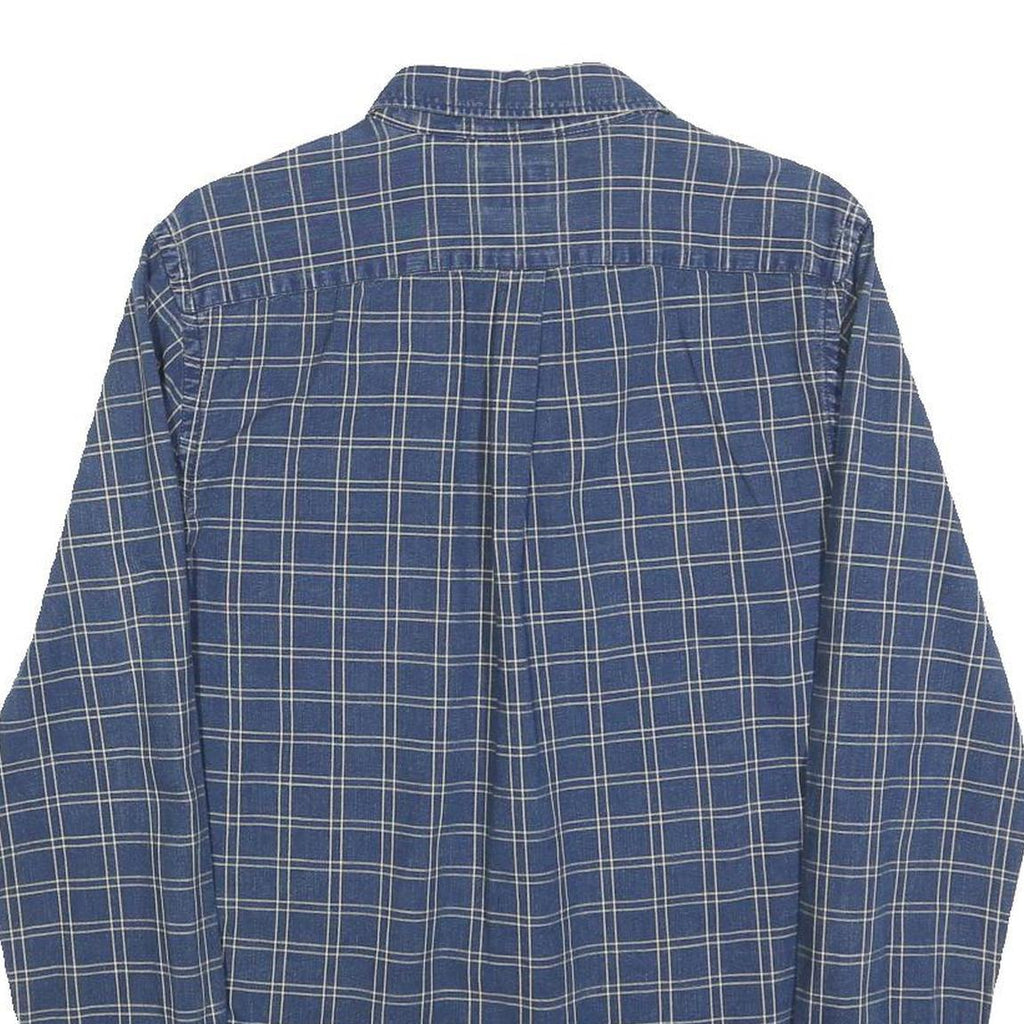 LEVI'S Mens Blue Check Shirt S Cotton Blend Casual Long Sleeve Button Closure