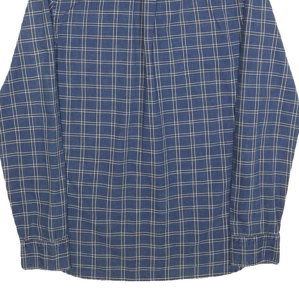 LEVI'S Mens Blue Check Shirt S Cotton Blend Casual Long Sleeve Button Closure