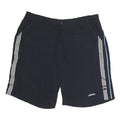 ADIDAS Mens Casual Shorts Black & Blue XL W38 Polyester Plain Drawstring Pockets