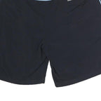 ADIDAS Mens Casual Shorts Black & Blue XL W38 Polyester Plain Drawstring Pockets