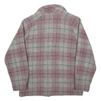 WOOLRICH Womens Pink & Grey Check Wool Blend Jacket S Woven Zip Closure Classic