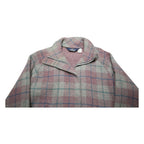 WOOLRICH Womens Pink & Grey Check Wool Blend Jacket S Woven Zip Closure Classic