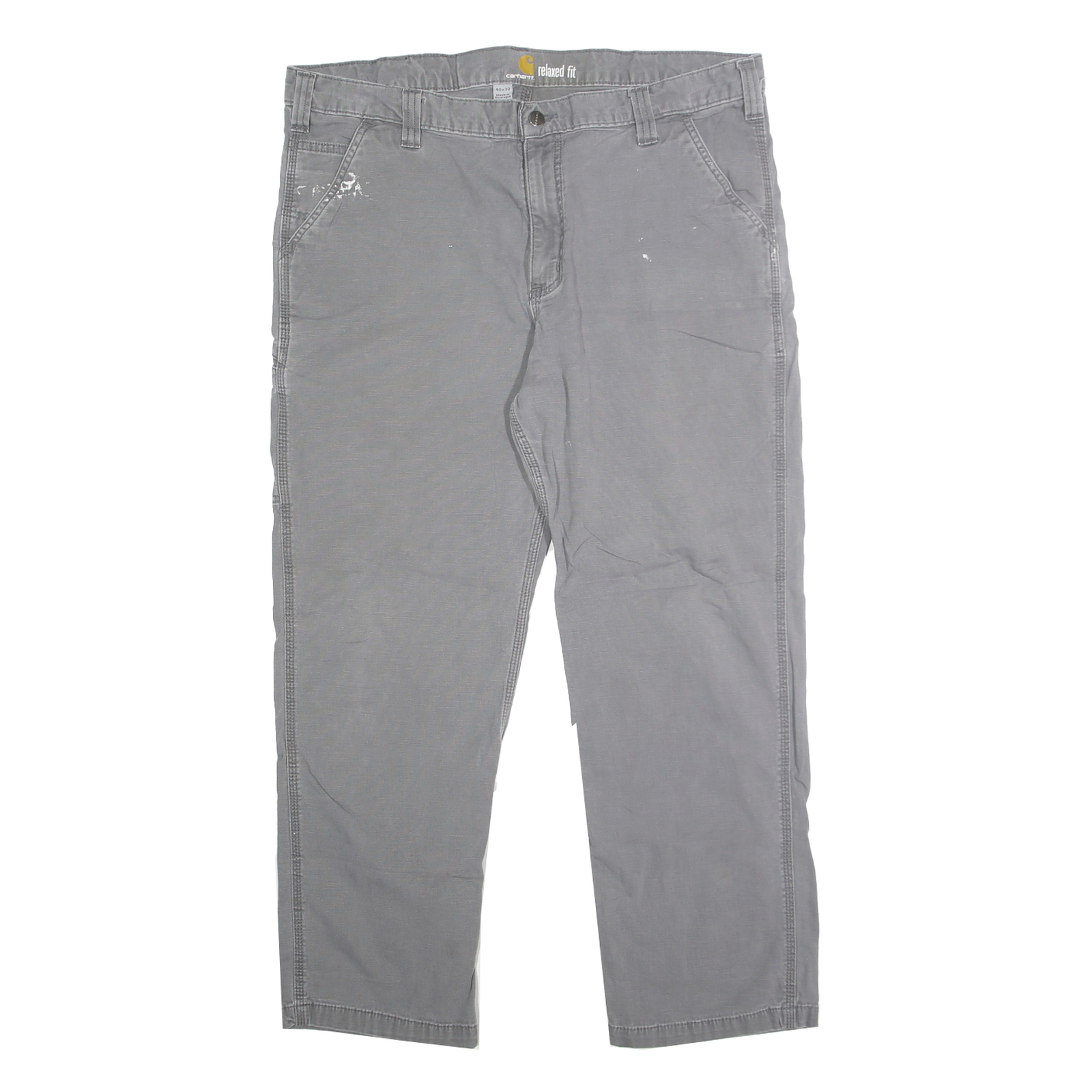 CARHARTT Mens Cotton Blend Grey Relaxed Fit Straight Leg Trousers W40 L30