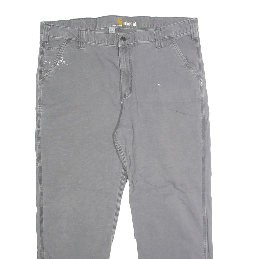 CARHARTT Mens Cotton Blend Grey Relaxed Fit Straight Leg Trousers W40 L30