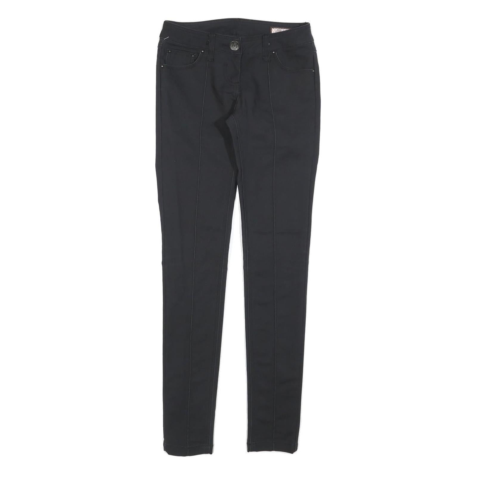 SILVIAN HEACH Womens Polyester Blend Black Slim Skinny Trousers W26 L30