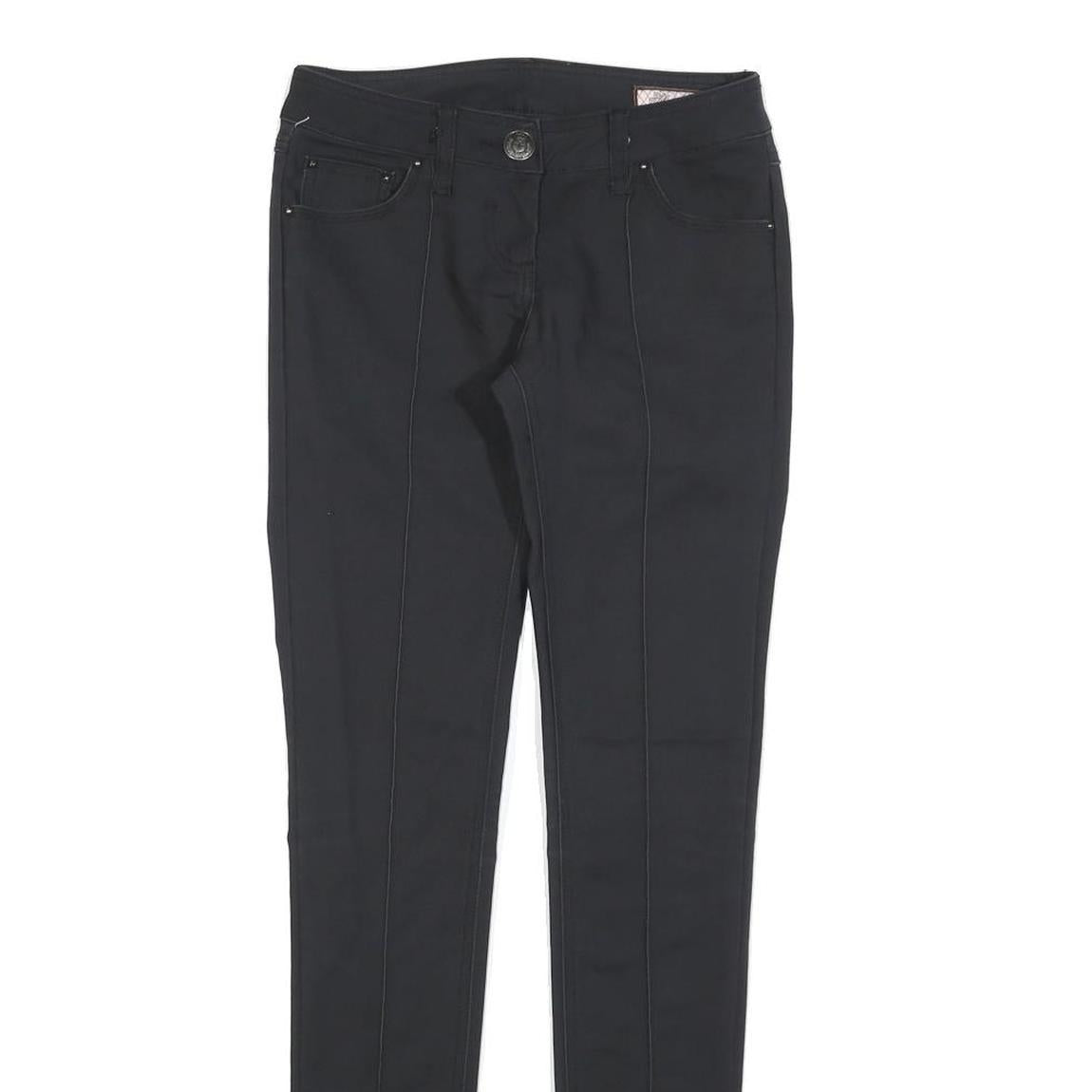 SILVIAN HEACH Womens Polyester Blend Black Slim Skinny Trousers W26 L30