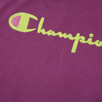 CHAMPION Mens Red Yellow Logo Graphic T-Shirt L Short Sleeve Crew Neck Casual
