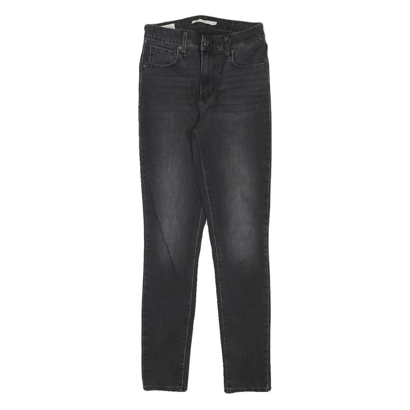 LEVI'S Womens Slim Black Denim Jeans Cotton Blend Zip W24 L27 Classic Fit