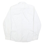 TED BAKER Mens White & Black Polka Dot Shirt L Cotton Blend Classic Fit
