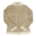 WEATHER TAMER Womens Beige Leather Jacket S Suede Plain Zip Warm Casual