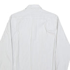 REISS Mens White & Grey Cotton Blend Shirt S Classic Long Sleeve Button Pocket