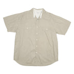 FADED GLORY Mens Beige Cotton Shirt XL Casual Short Sleeve Button Pocket