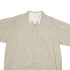 FADED GLORY Mens Beige Cotton Shirt XL Casual Short Sleeve Button Pocket