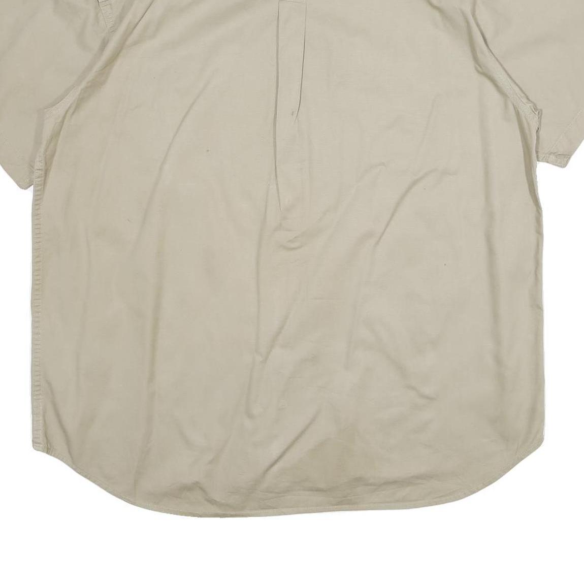 FADED GLORY Mens Beige Cotton Shirt XL Casual Short Sleeve Button Pocket