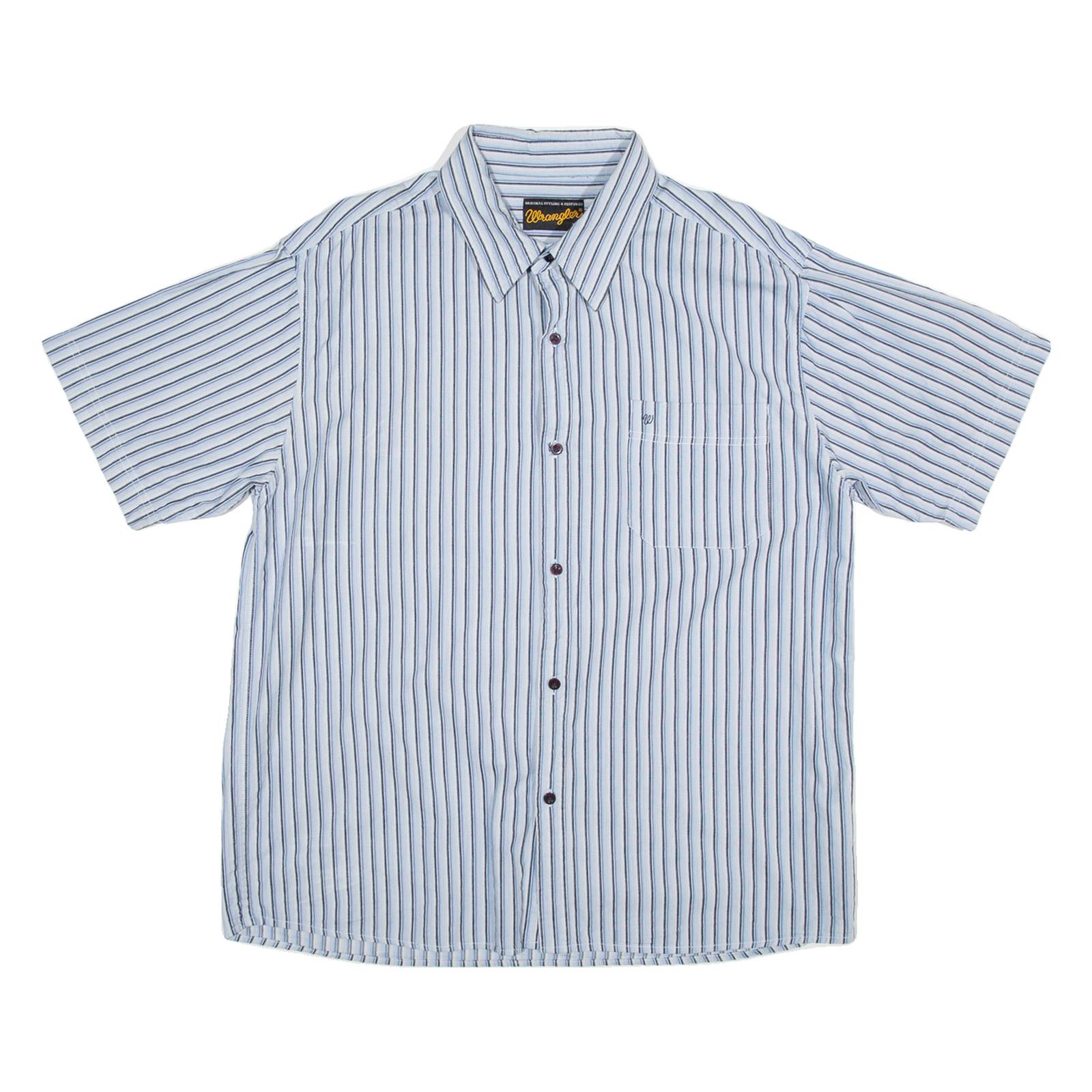 WRANGLER Mens Shirt Blue Striped XL