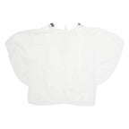 MODA FASHION Womens Blouse White Sleeveless L