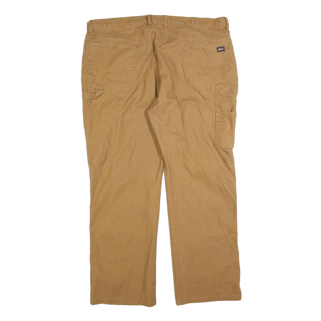 DICKIES Mens Jeans Beige Regular Straight Denim W44 L32 Workwear Zip Closure