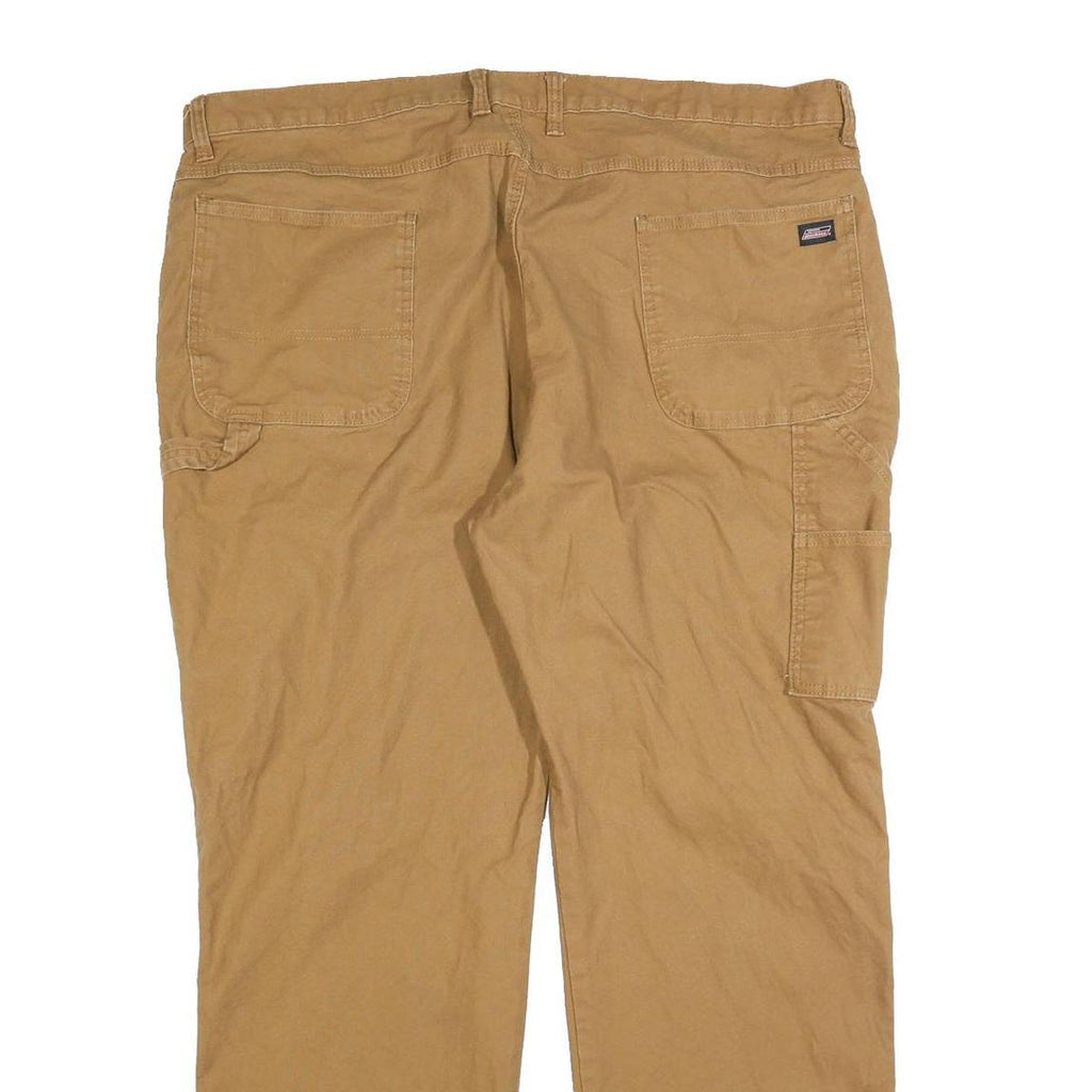 DICKIES Mens Jeans Beige Regular Straight Denim W44 L32 Workwear Zip Closure