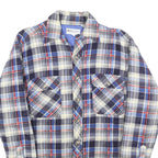 BUD BERMA Lined Mens Blue & White Check Shirt S Button Front Casual Cotton Blend
