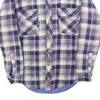 BUD BERMA Lined Mens Blue & White Check Shirt S Button Front Casual Cotton Blend