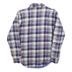 BUD BERMA Lined Mens Blue & White Check Shirt S Button Front Casual Cotton Blend