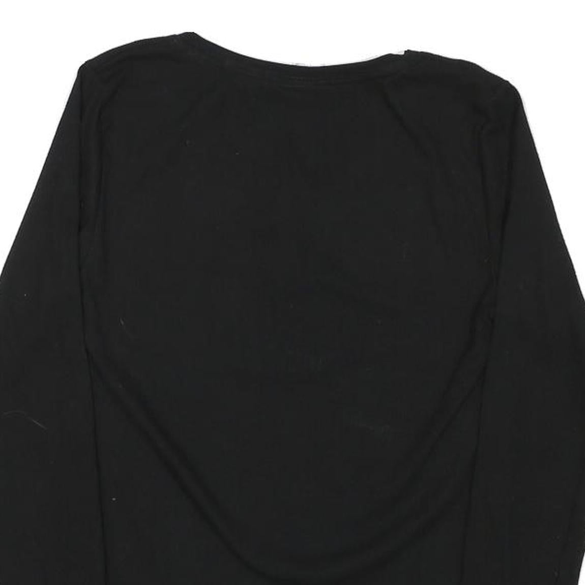 CALVIN KLEIN JEANS Womens Black Long Sleeve Crew Neck T-Shirt M Logo Cotton