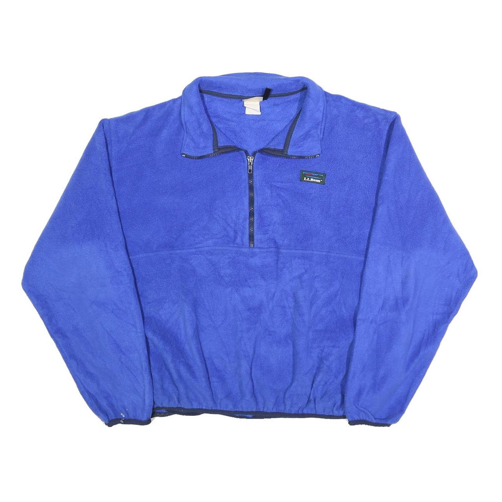 LL BEAN Mens Blue Plain Pullover Jersey Crew Neck Basic Knit L Lightweight