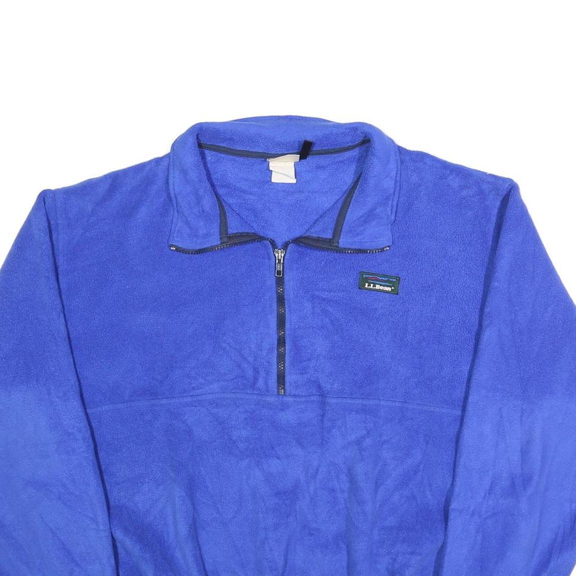 LL BEAN Mens Blue Plain Pullover Jersey Crew Neck Basic Knit L Lightweight