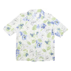 KARELIA Womens White & Blue Floral Shirt M Lightweight Polyester Blend Summer