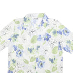 KARELIA Womens White & Blue Floral Shirt M Lightweight Polyester Blend Summer