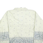 LOUIS GARNEAU Womens Cream & Grey Paisley Zip Nylon Jacket S Woven Casual
