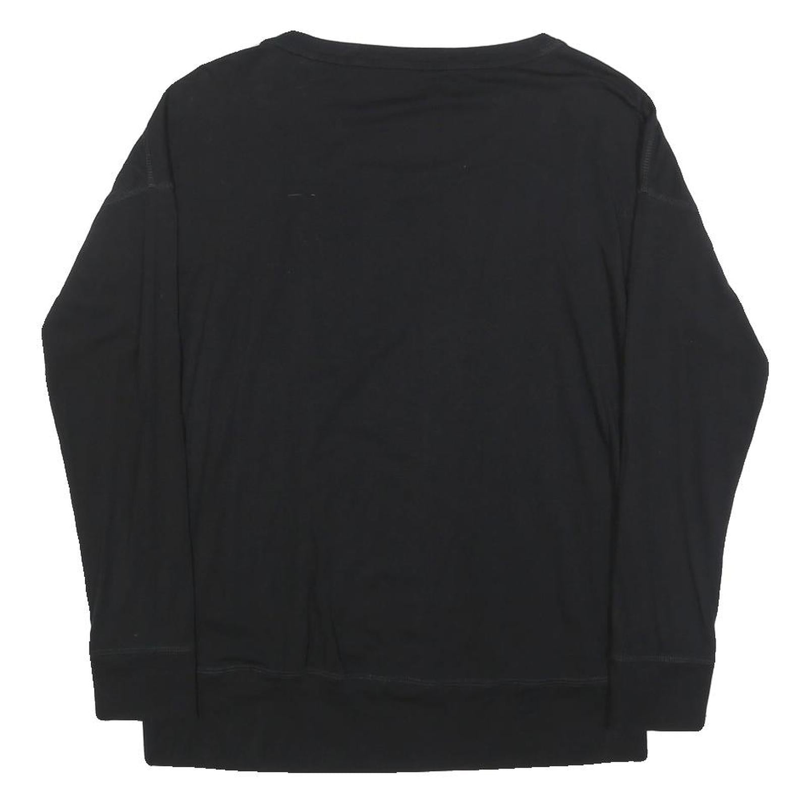 DKNY Womens Black Printed Top Long Sleeve Crew Neck XS Casual Comfort