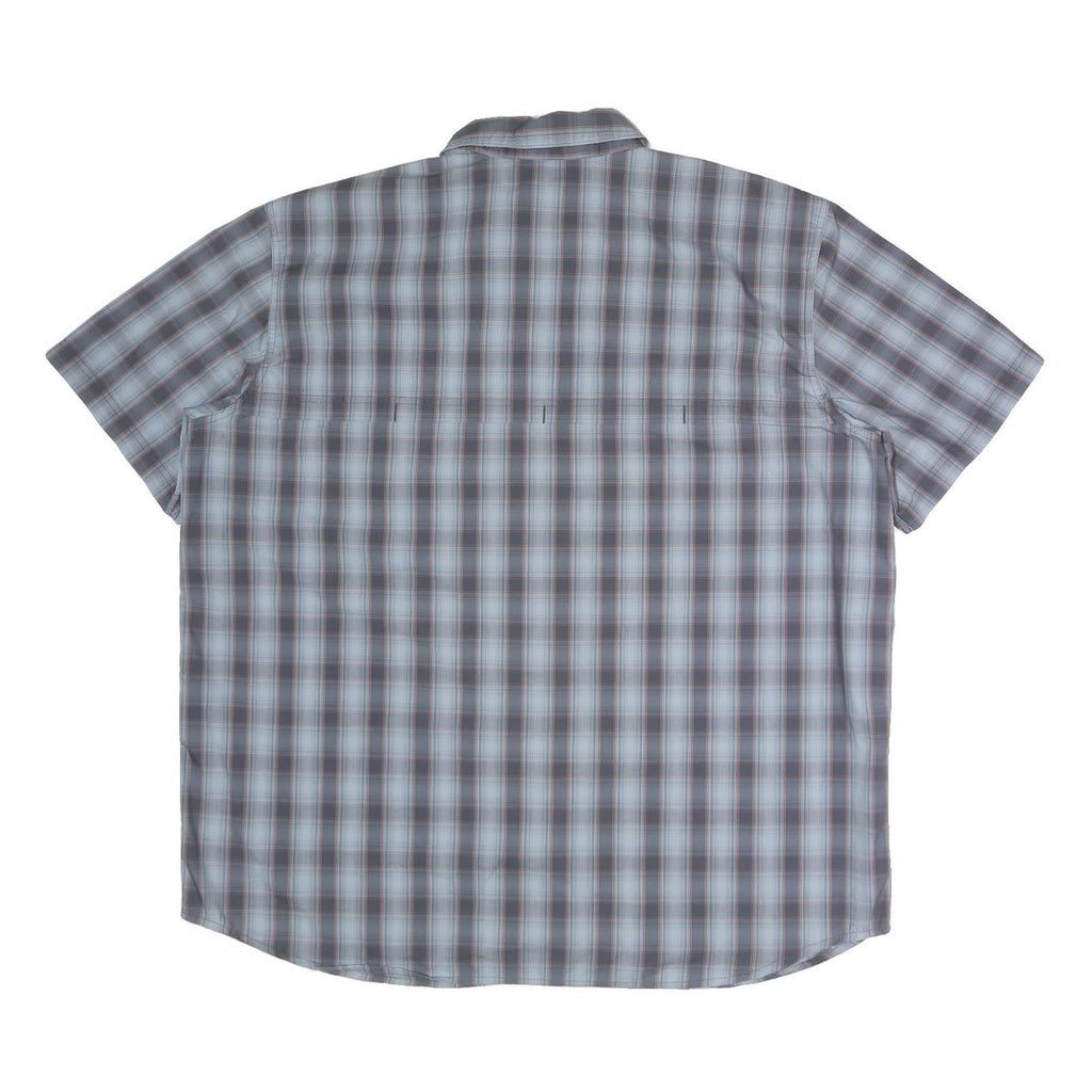 CARHARTT Mens Blue & Brown Check Shirt 2XL Short Sleeve Button Front Casual