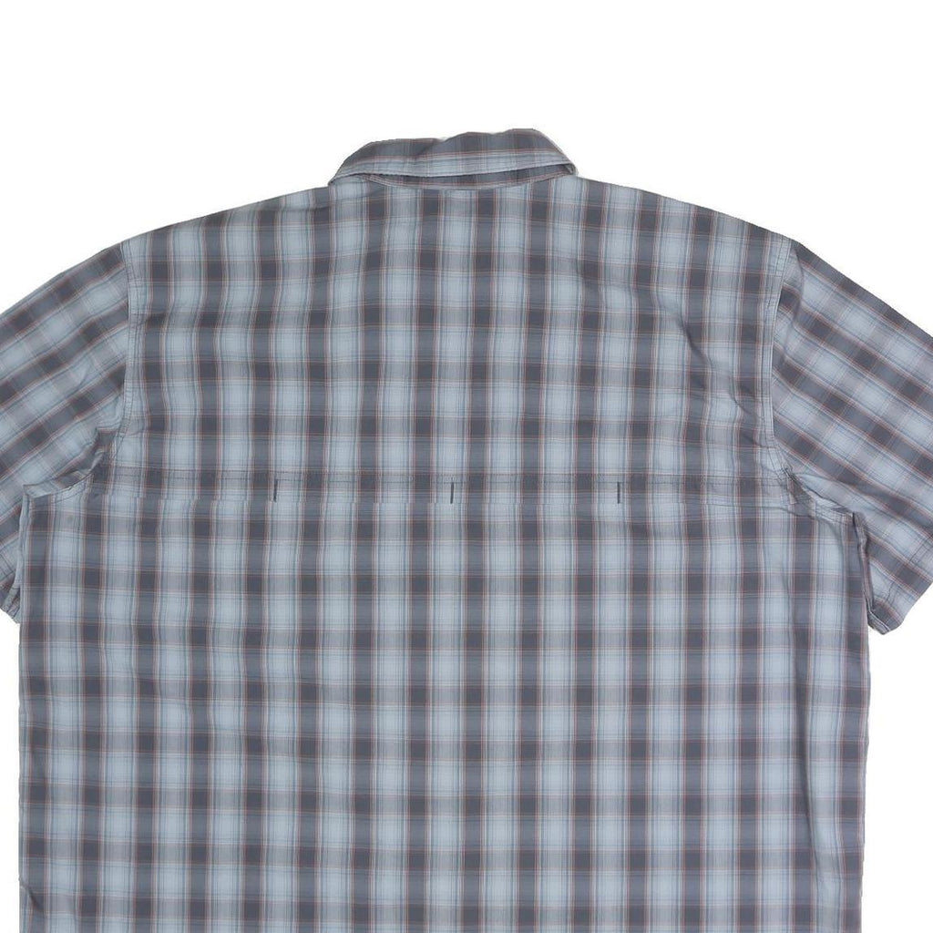 CARHARTT Mens Blue & Brown Check Shirt 2XL Short Sleeve Button Front Casual