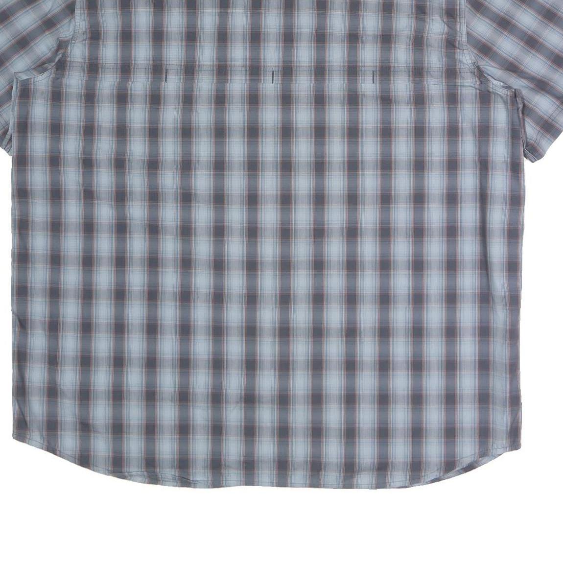 CARHARTT Mens Blue & Brown Check Shirt 2XL Short Sleeve Button Front Casual