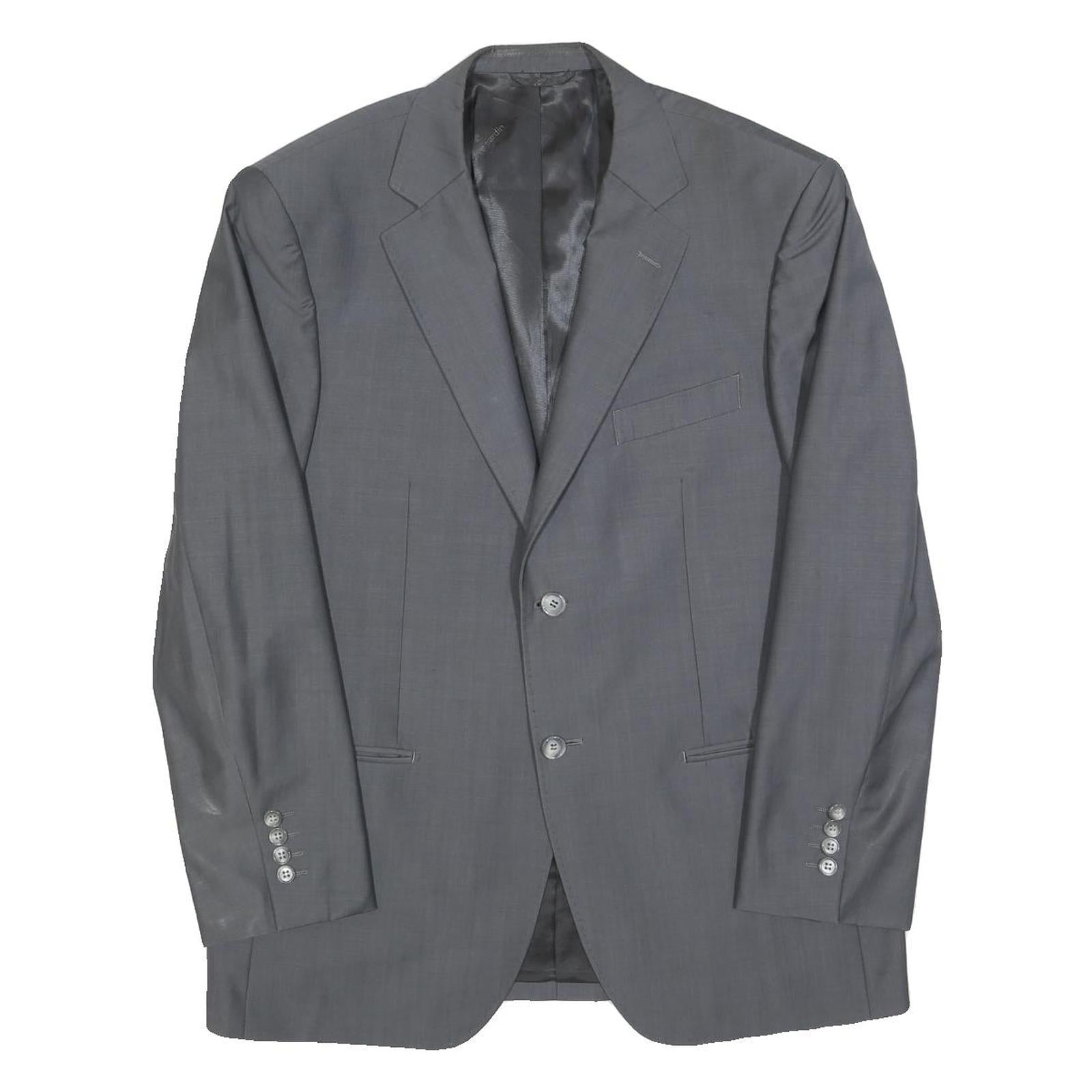 PIERRE CARDIN Mens Grey Classic Jacket L Woven Button Closure Formal Blazer